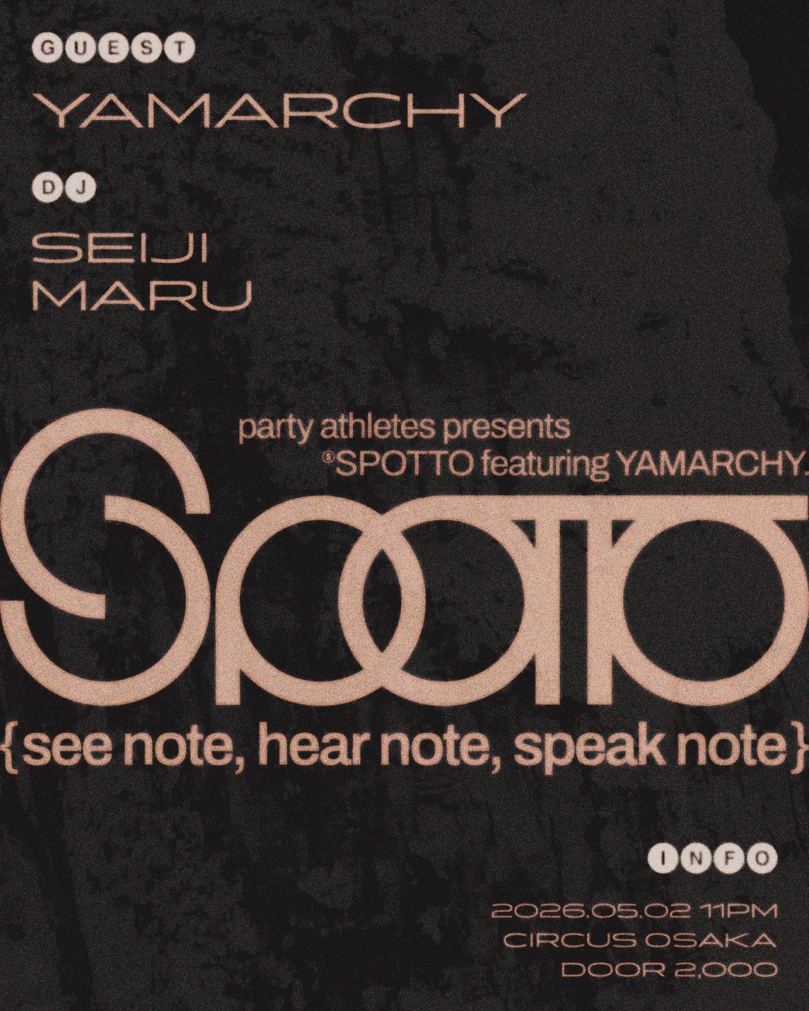 PARTY ATHLETES Presents SPOTTO featuring YAMARCHY